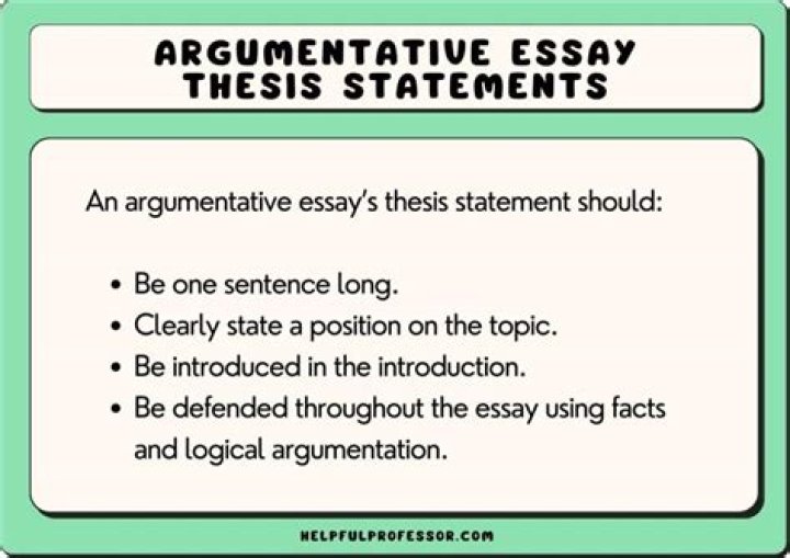 How To Create A Thesis For An Argumentative Essay
