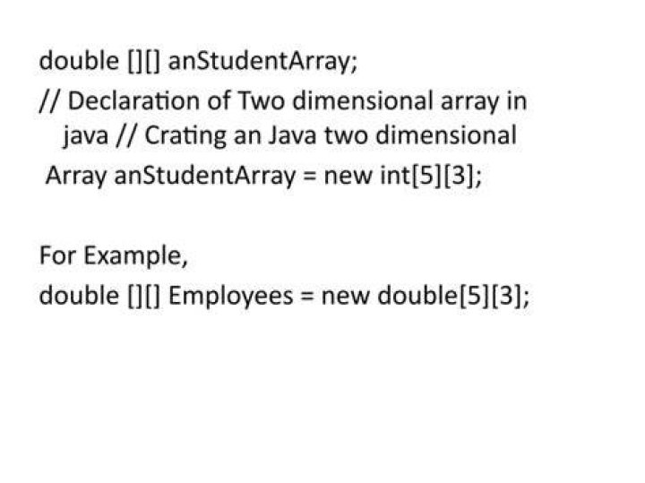 How To Create A Two Dimensional Array In Java