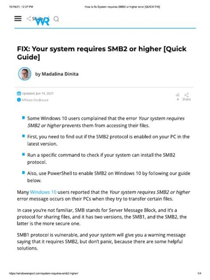 How to fix System requires SMB2 or higher error [QUICK FIX]