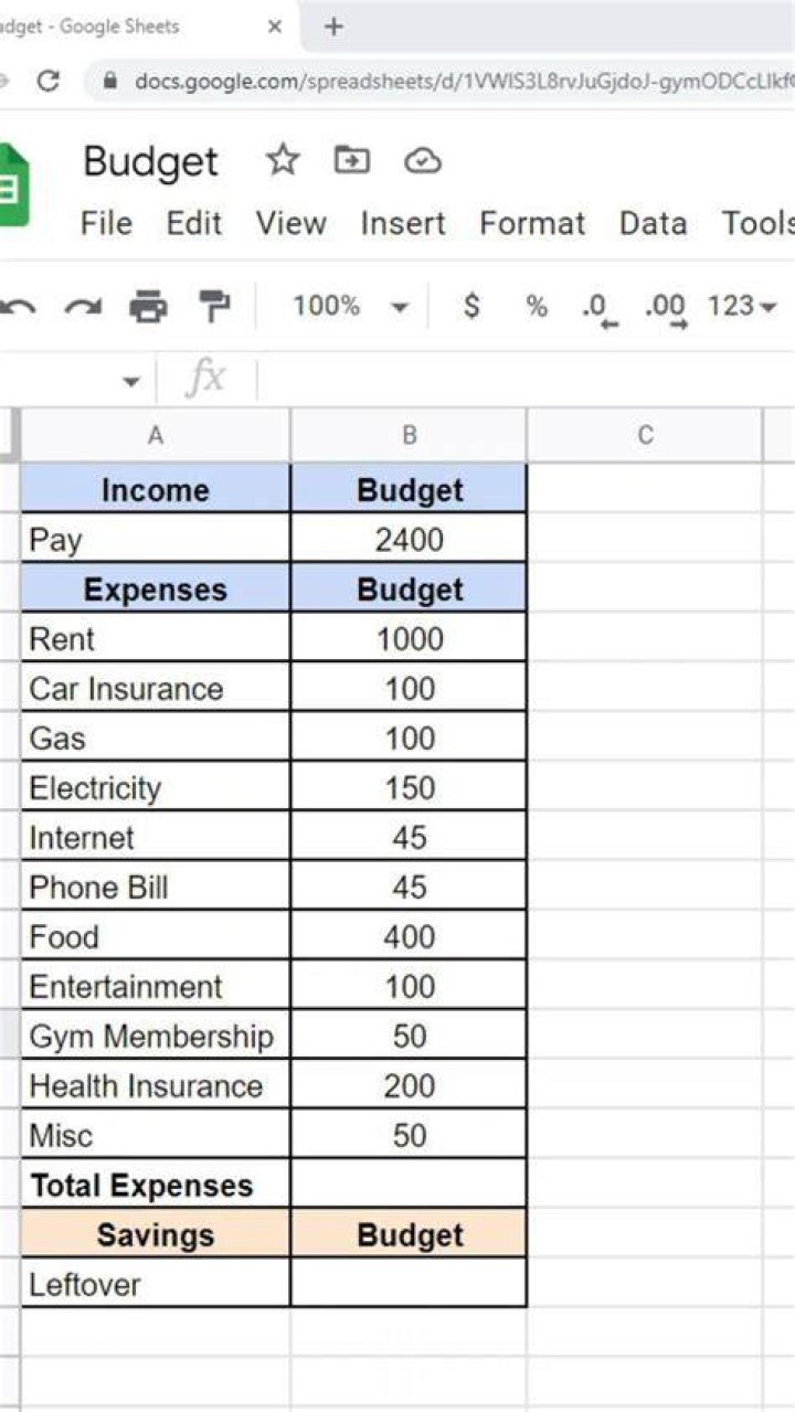 How To Make A Budget In Google Sheets