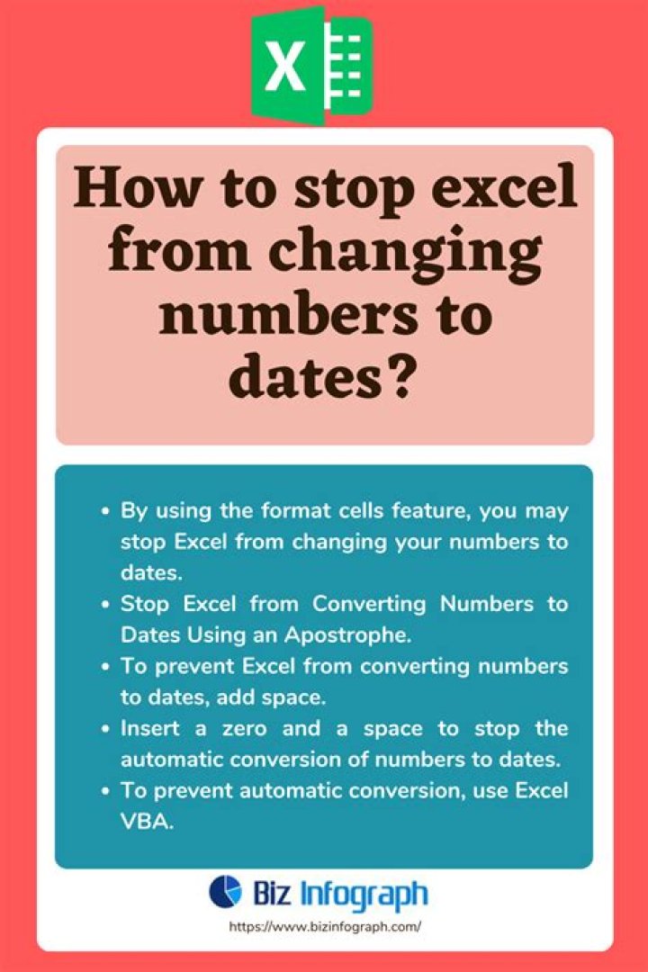 How to stop Excel from changing numbers to dates