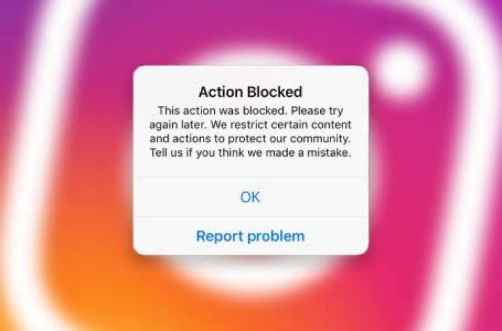 Instagram action blocked
