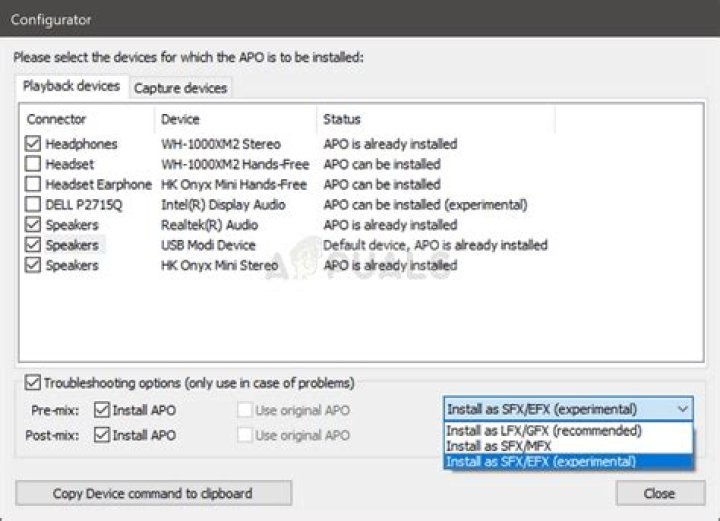 install as sfx efx
