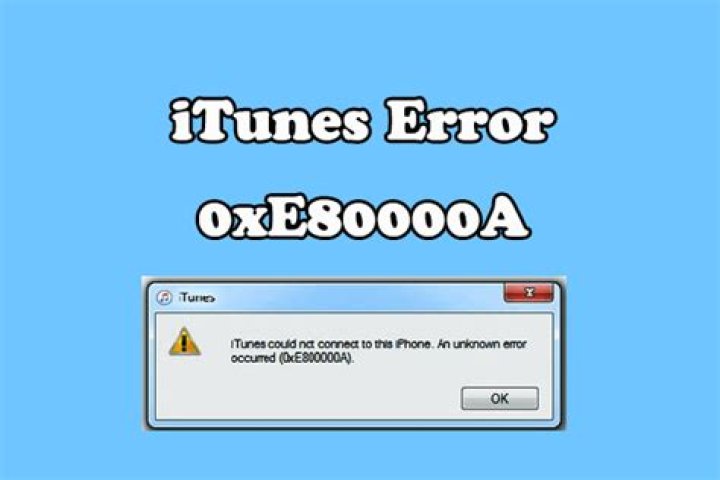 itunes error 0xe80000a