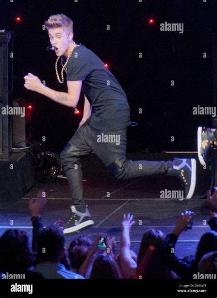 Justin Bieber performing onstage