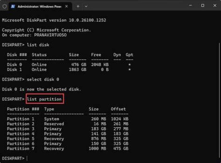 list partition