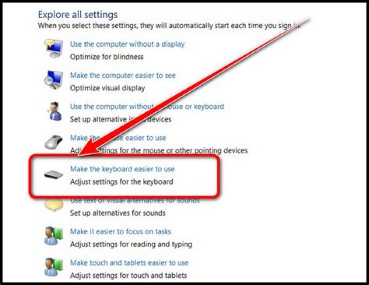 Make the keyboard easier to use ease of access
