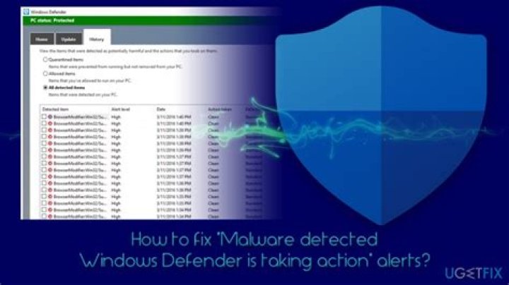 Malware detected Windows Defender is taking action