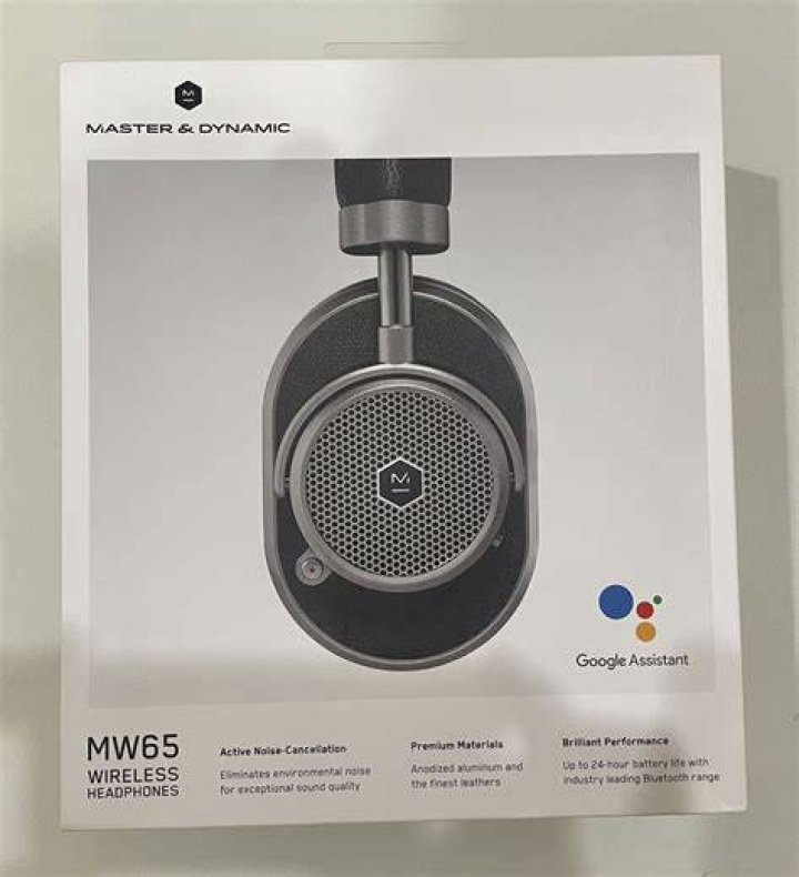 Master &amp; Dynamic MW65: Headphones angled and leaning against a vintage camera.