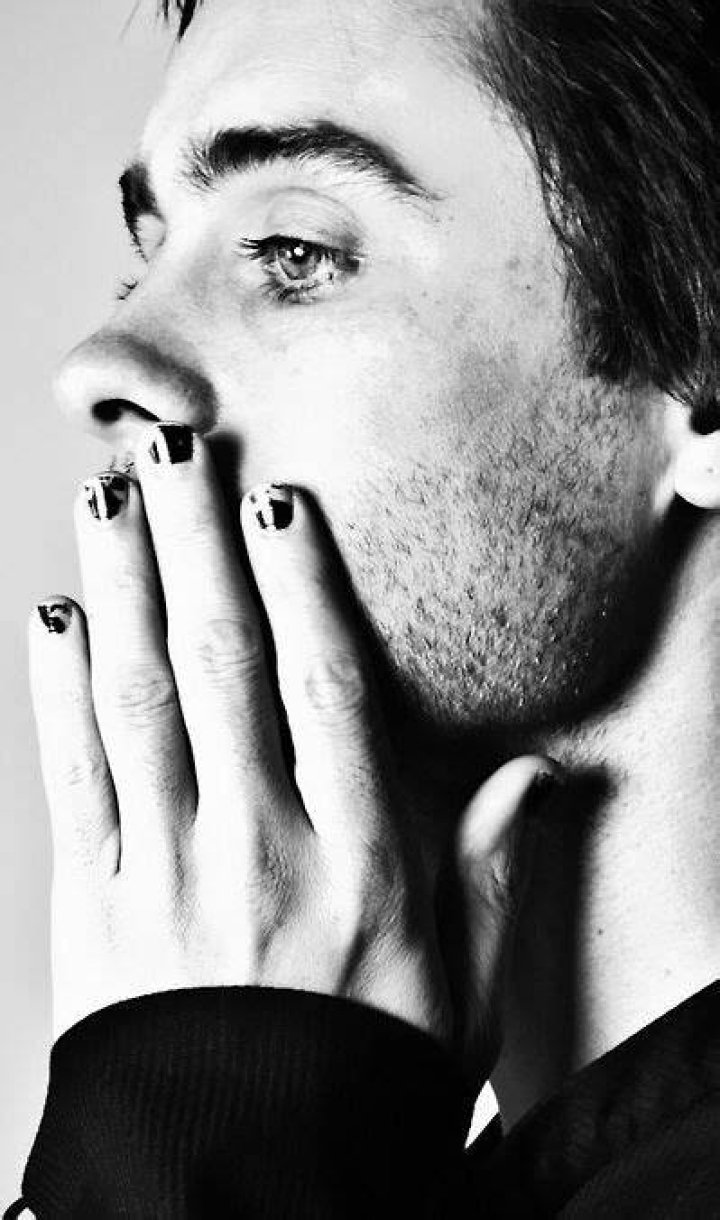 Men with painted nails