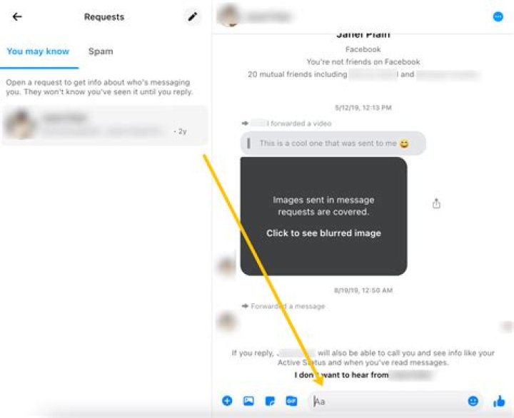 Facebook Messenger message requests Message requests