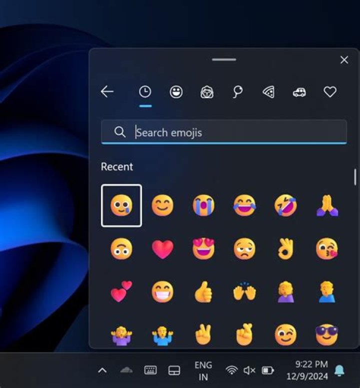 Microsoft emoji key
