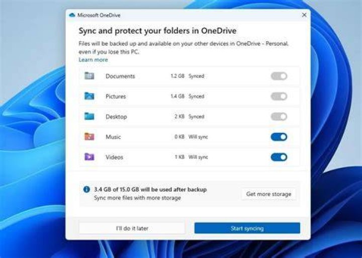 The Microsoft OneDrive window Microsoft OneDrive window this pc is in battery saver mode