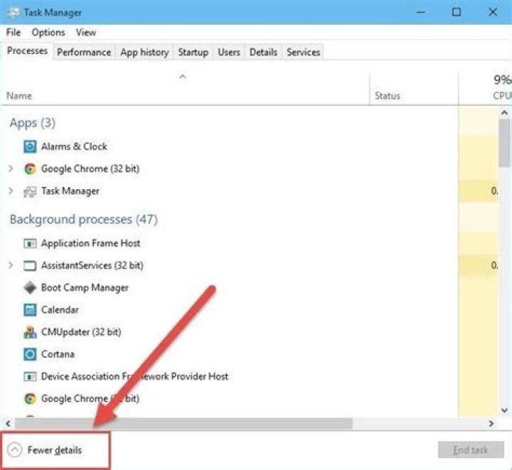 more details from Task Manager