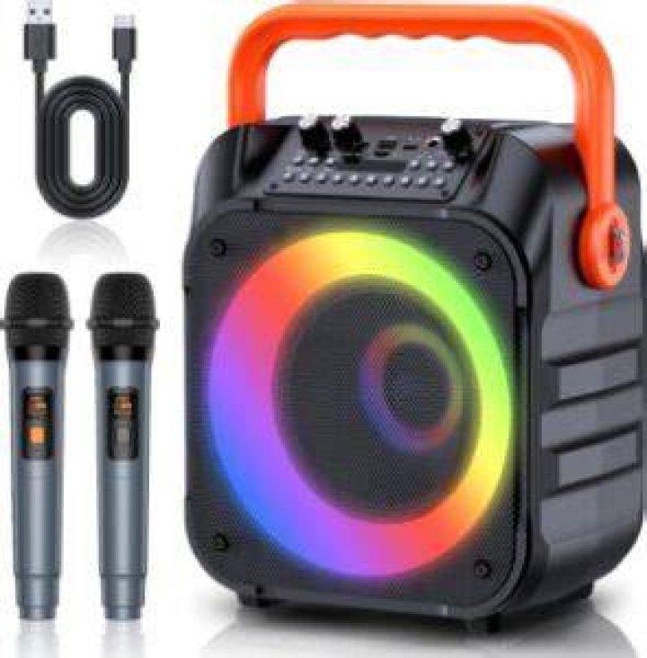 MOYLEAF Karaoke Machine with Two Wireless Microphones