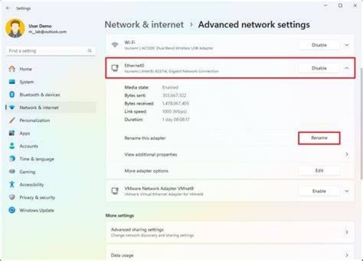 Network settings