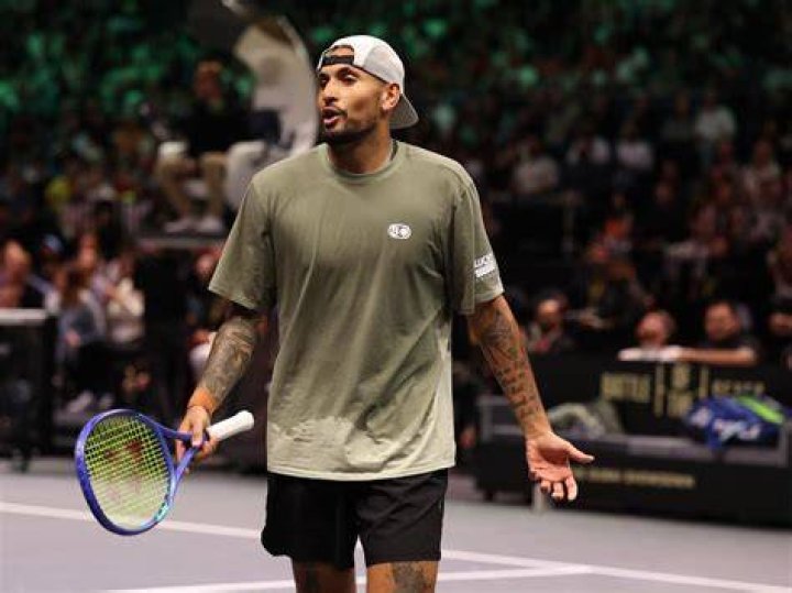 Nick Kyrgios reacts