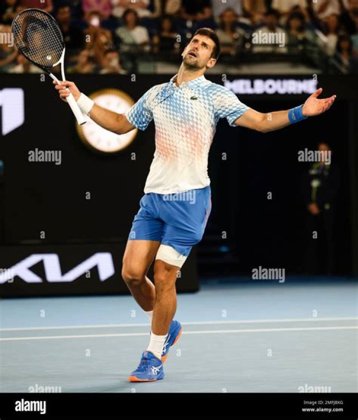 Novak Djokovic gestures