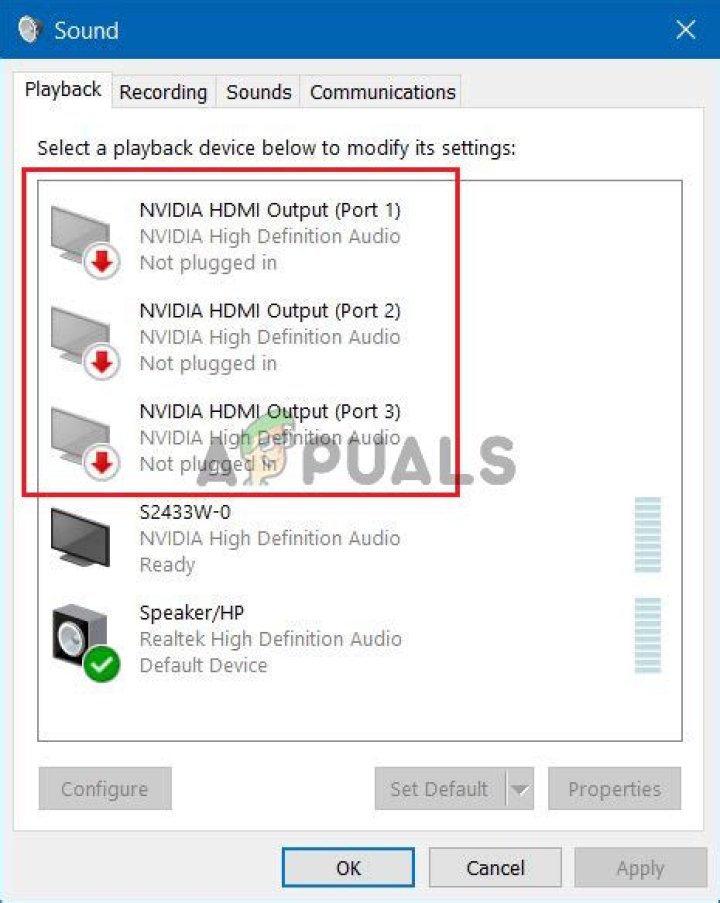 NVIDIA output not plugged in Windows 10 error