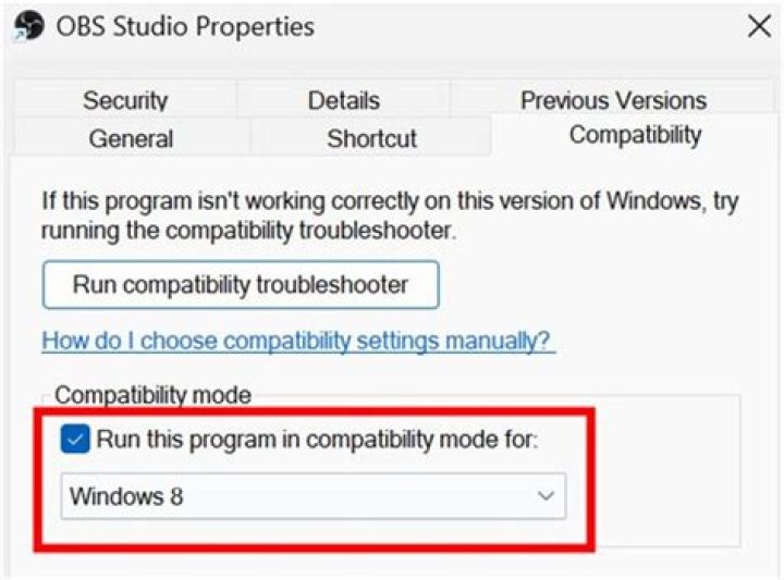 change OBS compatibility OBS compatibility