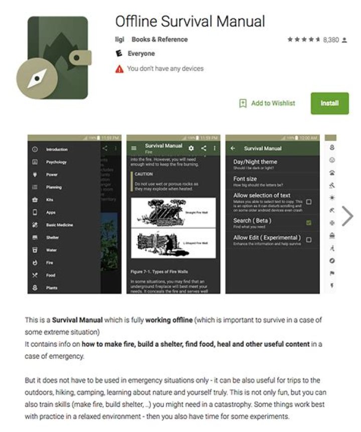 Offline Survival Manual screenshot Offline Survival Manual - best nature apps