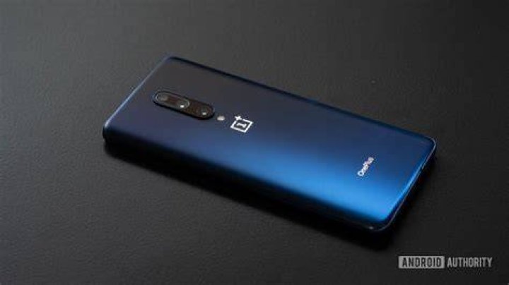 OnePlus 7 Pro phone angled on table back OnePlus 7 Pro phone angled on table back