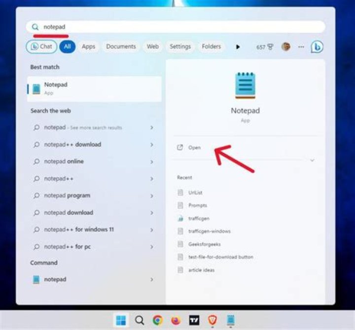 Open Notepad