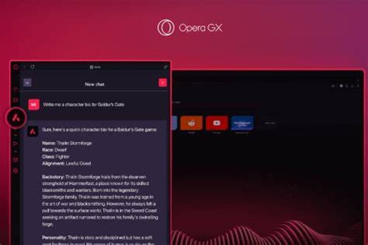Opera GX user interface.