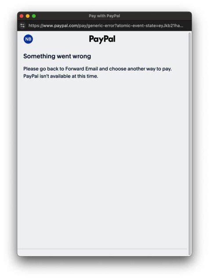 options firefox options paypal something wrong on our end transfer