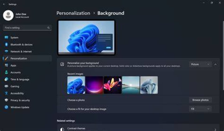 personalize background windows 11
