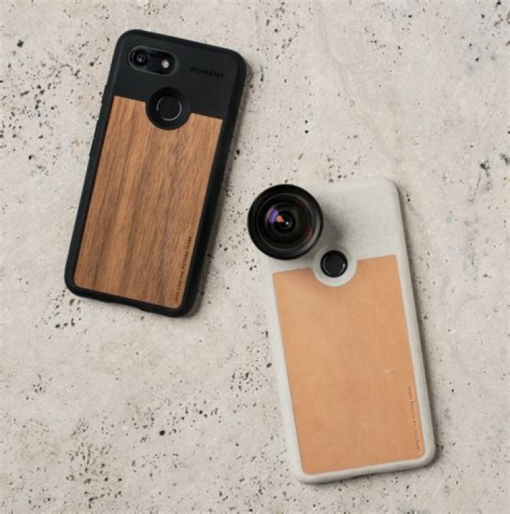 Pixel 3 with Moment Lens Pixel 3 with Moment case and the wide angle and macro lens on a marble table.