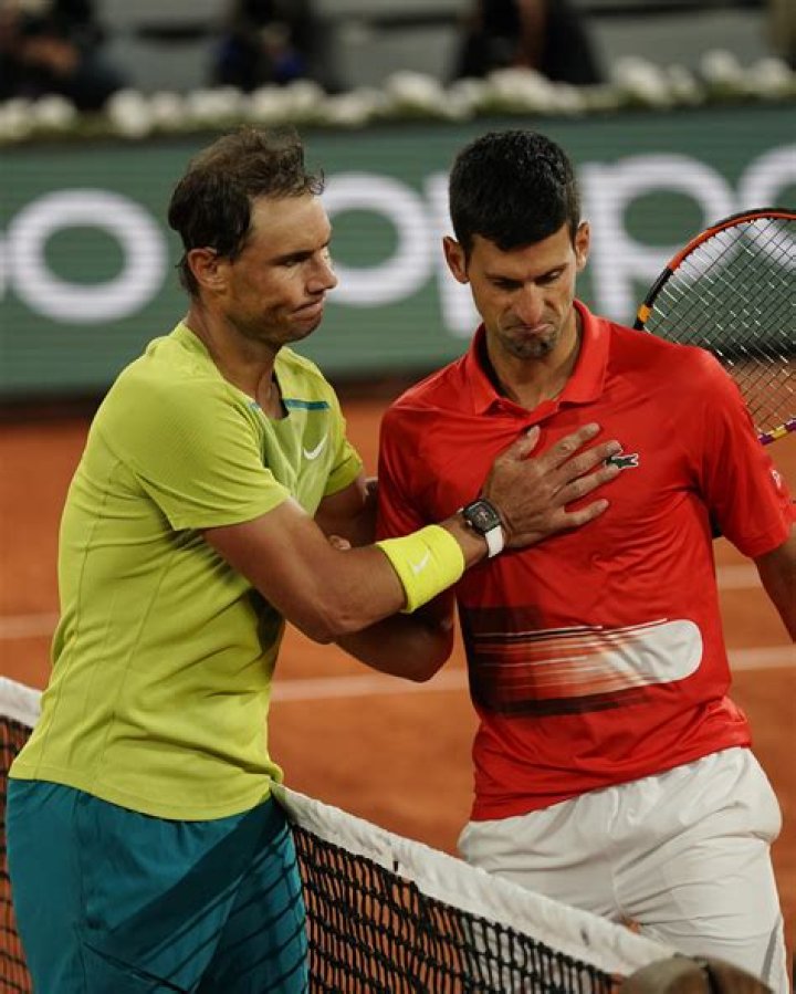 Rafael Nadal after beating Roger Federer in 2008 Wimbledon final
