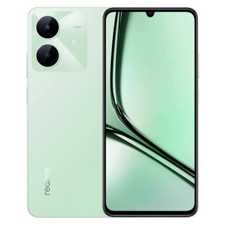 Realme 5 in hand showing display and homescreen Realme 5 in hand showing display and homescreen