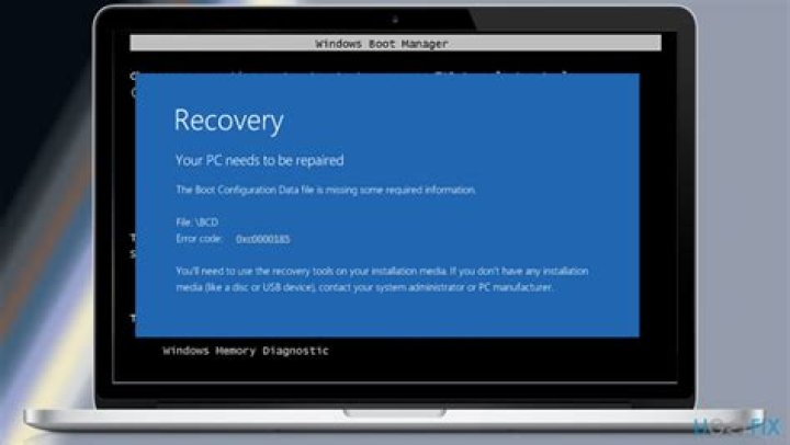 recovery boot configuration data file error troubleshoot