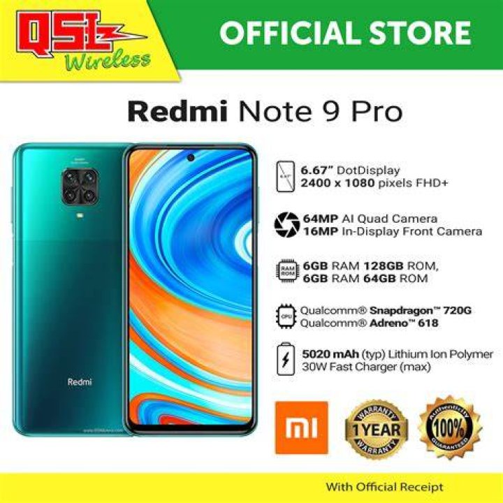 Redmi Note 9 Pro focus on logo Redmi Note 9 Pro focus on logo