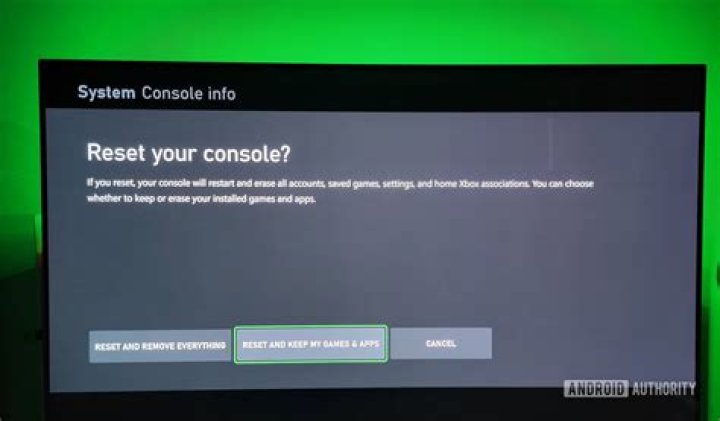reset xbox one