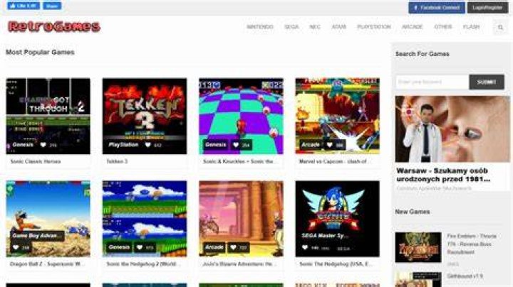 RetroGames website play nes games online