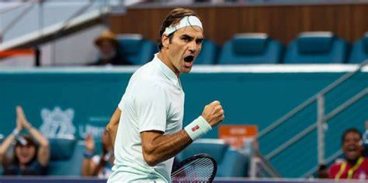 Roger Federer celebrates Miami Open PA