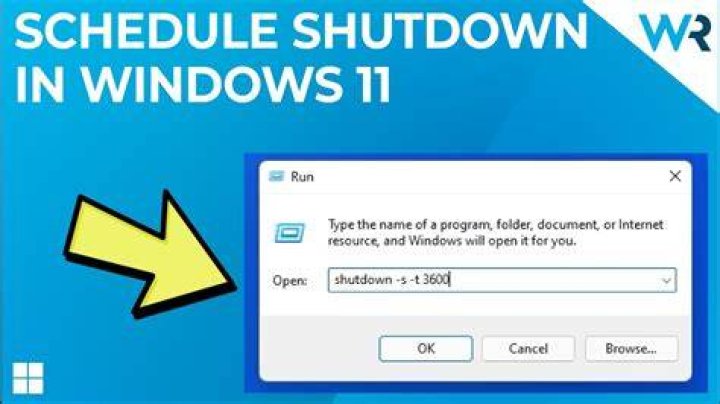 Run option schedule shutdown windows 11