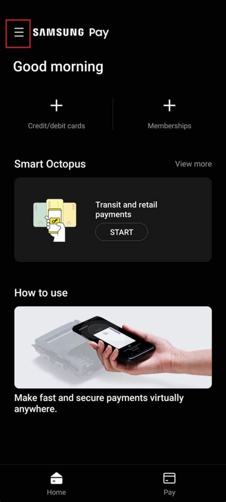 Samsung Pay Home