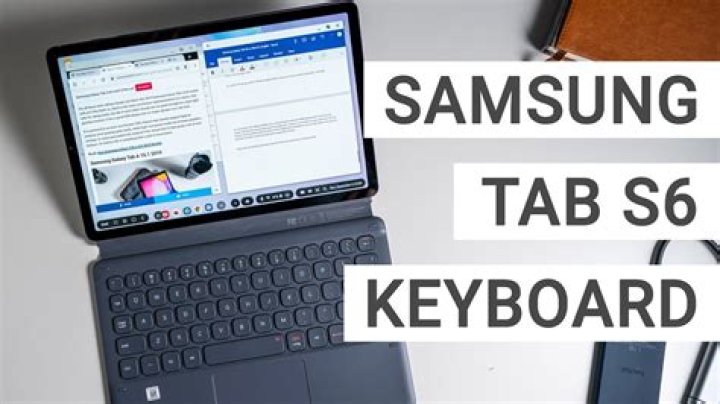 Samsung Tab S6 with keyboard on table 1