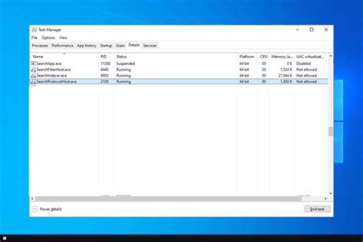 Search protocol host process failed Windows 10
