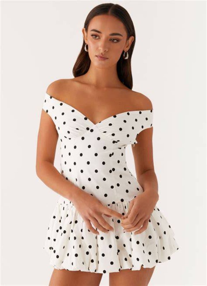 SHEIN Mesh Dotted Mini Dress