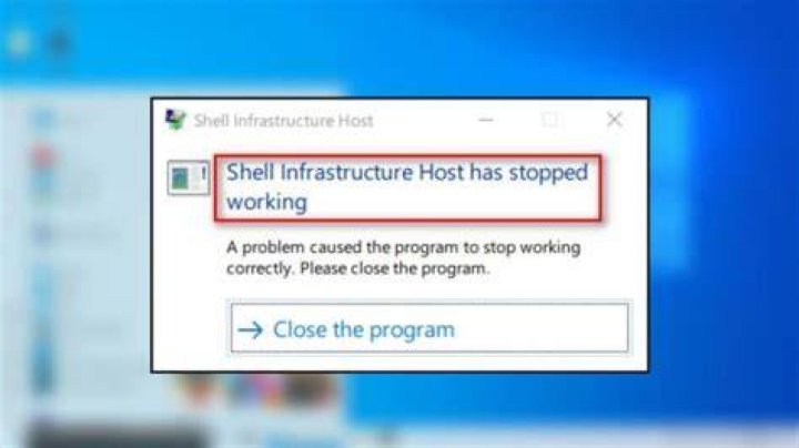 Shell Infrastructure Host has stopped working