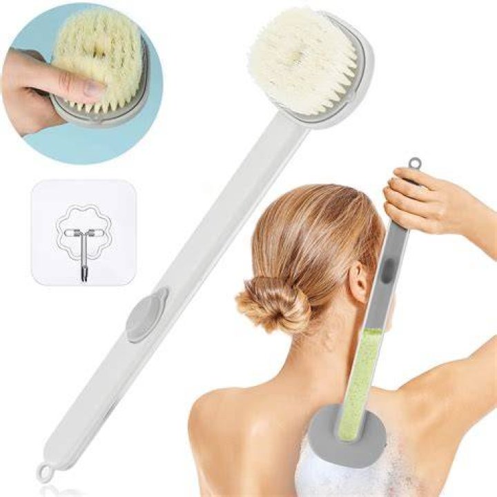 Shower Body Brush with Bristles and Loofah