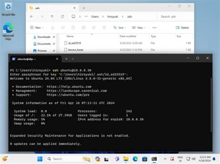 ssh file properties