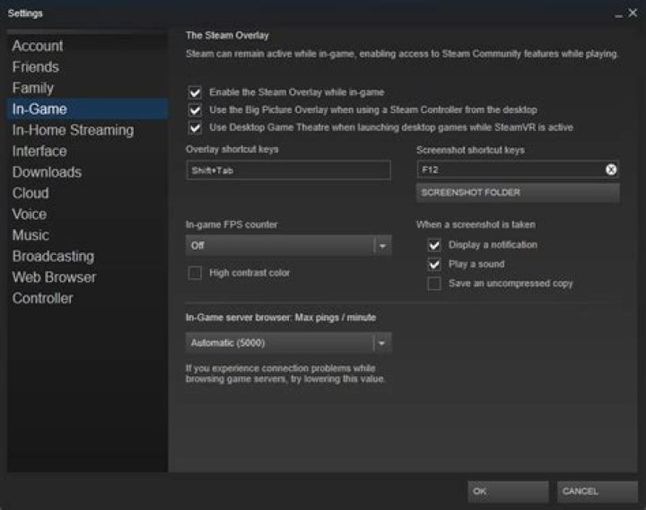 steam overlay settings pubg