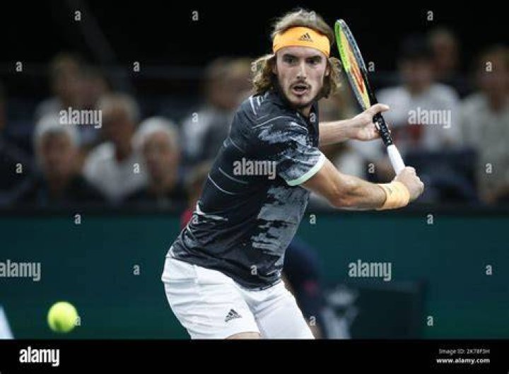 Stefanos Tsitsipas in action