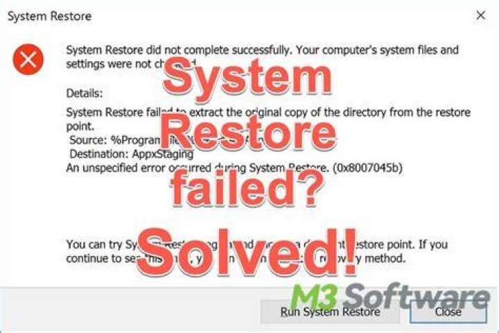 System Restore failed due to antivirus