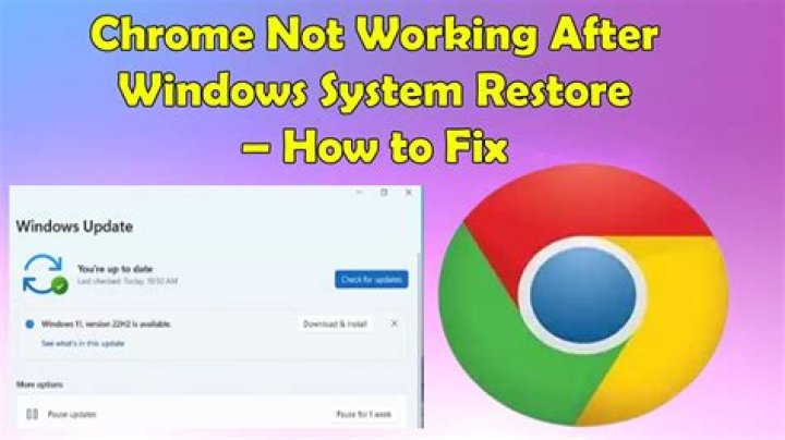 The System Restore window System Restore google chrome unable to load dll